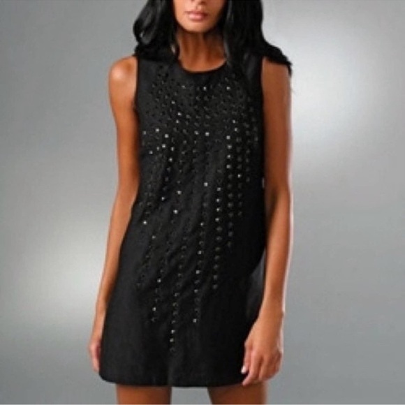 Anthropologie Dresses & Skirts - Anthropologie Karta Dress Womens Black Rhinestone Shift Sleeveless LBD Mediuk